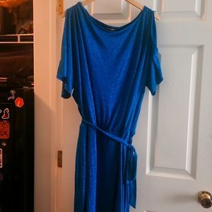 Cold shoulder, mini, sparkly, blue summer dress